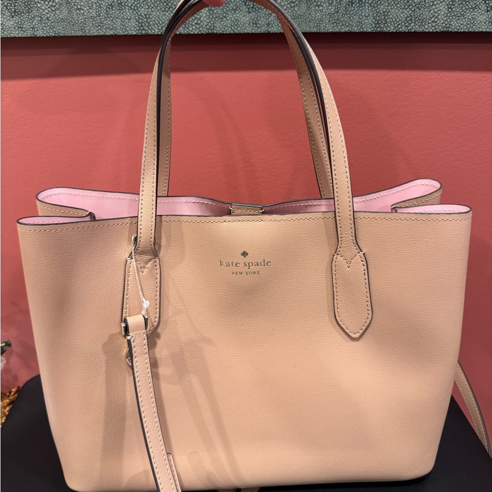 Kate Spade Tan and Pink Tote Bag Elegant Design